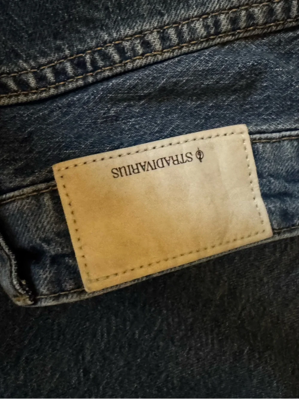 stradivarius Blue Straight-Leg Jeans Skirt with Front Slit raw hem - Picture 4 of 8